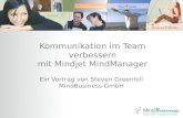 Kommunikation im Team verbessern mit Mindjet MindManager Ein Vortrag von Steven Greenhill MindBusiness GmbH.