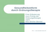 2011 /  Gesundheitsreform durch Ordnungstherapie Eine Erläuterung zum Prinzip der Ordnungstherapie nach Max Bircher-Benner.