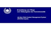 Entwicklung und Pflege vom Webangebot der FernUniversität mit dem Web Content Management System (WCMS) Imperia.