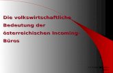 KR Kadanka | März 2003 1 Die volkswirtschaftliche Bedeutung der österreichischen Incoming-Büros.