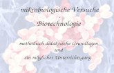 Mikrobiologische Versuche - Biotechnologie methodisch didaktische Grundlagen und ein möglicher Unterrichtsgang.