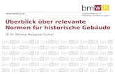 Www.bmwfj.gv.at DI Dr. Bettina Bergauer-Culver Überblick über relevante Normen für historische Gebäude.