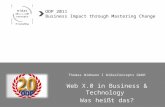 Thomas Widmann I WidasConcepts GmbH Web X.0 in Business & Technology Was heißt das? OOP 2011 Business Impact through Mastering Change.