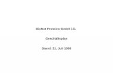 BioNet Proteins GmbH i.G. Geschäftsplan Stand: 21. Juli 1999.