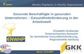 1 Elisabeth Zeisberger Österreichisches Netzwerk für betriebliche Gesundheitsförderung, Regionalstelle Salzburg Gesunde Beschäftigte in gesunden Unternehmen.