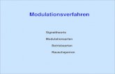 Modulationsverfahren Signaltheorie Modulationsarten Betriebsarten Rauschsperren.