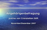 Angehörigenbefragung Justina von Cronstetten Stift November/Dezember 2007.