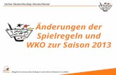 Mitglied im Deutschen Rollsport und Inline Verband e.V. (DRIV) Inline-Skaterhockey Deutschland Änderungen der Spielregeln und WKO zur Saison 2013.