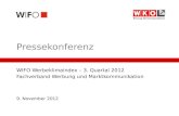Pressekonferenz WIFO Werbeklimaindex – 3. Quartal 2012 Fachverband Werbung und Marktkommunikation 9. November 2012.