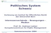 1 Politisches System Schweiz Andreas Ladner Politisches System Schweiz Vorlesung am Institut für Öffentliches Recht der Universität Bern Interessenverbände.