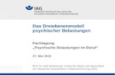 Prof. Dr. Dirk Windemuth, Institut für Arbeit und Gesundheit der Deutschen Gesetzlichen Unfallversicherung (IAG) Das Dreiebenenmodell psychischer Belastungen.