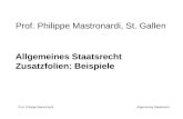 Prof. Philippe Mastronardi, St. Gallen Allgemeines Staatsrecht Zusatzfolien: Beispiele Prof. Philippe Mastronardi Allgemeines Staatsrecht.