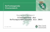 Reformagenda Steiermark Regierungshalbzeit Schwerpunkte der Reformpartnerschaft bis 2015 29. April 2013.