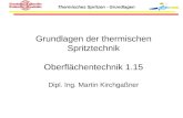 Thermisches Spritzen - Grundlagen Grundlagen der thermischen Spritztechnik Oberflächentechnik 1.15 Dipl. Ing. Martin Kirchgaßner.