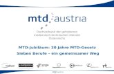Dachverband der gehobenen medizinisch-technischen Dienste Österreichs MTD-Jubiläum: 20 Jahre MTD-Gesetz Sieben Berufe – ein gemeinsamer Weg.