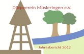 Dörpverein Müsleringen e.V. Jahresbericht 2012. Jahresbericht Entwicklung des Vereins.