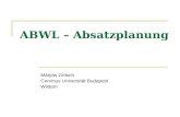 ABWL – Absatzplanung Mátyás Gritsch Corvinus Universität Budapest Wildom.