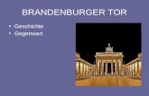 BRANDENBURGER TOR Geschichte Gegenwart. NATIONALSYMBOL Das monumentale Brandenburger Tor kann auf eine rund 200jährige Geschichte zurückblicken. War es.