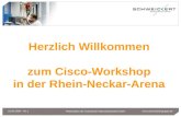 Www.schweickertgruppe.de Präsentation der Schweickert Netzwerktechnik GmbH 23.06.2009 – N1.1 Herzlich Willkommen zum Cisco-Workshop in der Rhein-Neckar-Arena.