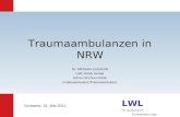 Traumaambulanzen in NRW Dr. Michaela Czeranski LWL-Klinik Hemer Hans-Prinzhorn-Klinik Institusambulanz/Traumaambulanz LWL Für die Menschen. Für Westfalen-Lippe.