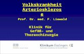 Prof. Dr. med. F. Liewald Klinik für Gefäß- und Thoraxchirurgie Klinikum Esslingen a.N. Prof. Dr. med. F. Liewald Klinik für Gefäß- und Thoraxchirurgie.