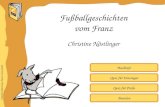Inhaltliche Aufbereitung: Brigitte Schwarzlmüller Quiz für Einsteiger Quiz für Profis Buchinfo Christine Nöstlinger Fußballgeschichten vom Franz Beenden.