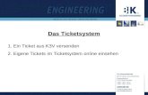 Das Ticketsystem 1. Ein Ticket aus K3V versenden 2. Eigene Tickets im Ticketsystem online einsehen.