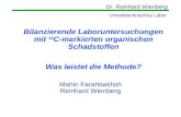Dr. Reinhard Wienberg Umwelttechnisches Labor Mahin Farahbakhsh Reinhard Wienberg Bilanzierende Laboruntersuchungen mit 14 C-markierten organischen Schadstoffen.