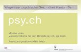 Monika Joss Verantwortliche für den Betrieb psy.ch, igs Bern Austauschplattform KBS 2013 Wegweiser psychische Gesundheit Kanton Bern.