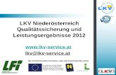 LKV Niederösterreich Qualitätssicherung und Leistungsergebnisse 2012  lkv@lkv-service.at.