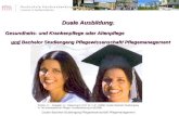 Dualer Bachelor-Studiengang Pflegewissenschaft/ Pflegemanagement Duale Ausbildung : Gesundheits- und Krankenpflege oder Altenpflege und Bachelor Studiengang.