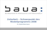 Zeitarbeit – Schwerpunkt des Modellprogramms 2008 Dr. Beate Beermann.