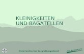 Österreichischer Bergrettungsdienst KLEINIGKEITEN UND BAGATELLEN.