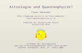 Astrologie und Quantenphysik? Franz Embacher im Rahmen der Vortragsserie Was Sie in Astrologiebüchern nicht lesen werden Kuffner Sternwarte, Wien, 27.