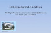 Elektromagnetische Induktion Wichtiges Grundwissen für den Lehramtsstudierenden der Haupt- und Realschule Universität Augsburg Didaktik der Physik 1.