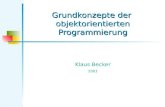 Grundkonzepte der objektorientierten Programmierung Klaus Becker 2003.
