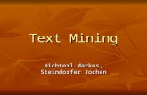 Text Mining Nichterl Markus, Steindorfer Jochen. AGENDA Einleitung Einleitung Grundlagen der Volltextsuche Grundlagen der Volltextsuche Retrievalmodelle.