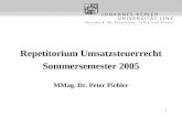 1 Repetitorium Umsatzsteuerrecht Sommersemester 2005 MMag. Dr. Peter Pichler.