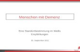 Menschen mit Demenz Eine Standortbestimmung im Wallis Empfehlungen 20. September 2011.