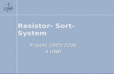 Resistor- Sort- System Projekt 2005/2006 4.HNB. Übersicht Die Idee Die Idee Vorbereitungen/Planung Vorbereitungen/Planung Testversuche mit Mikroprozessor(8051)