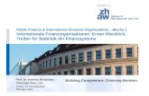 Building Competence. Crossing Borders. Public Finance & International Financial Organisations – Woche 1 Internationale Finanzorganisationen: Erster Überblick,