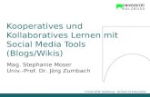 Universität Salzburg - School of Education Mag. Stephanie Moser Univ.-Prof. Dr. Jörg Zumbach Kooperatives und Kollaboratives Lernen mit Social Media Tools.
