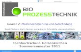 Dr.-Ing. Frank Eiden Biotechnologie Bioverfahrenstechnik: 1 Fachhochschule Gelsenkirchen Sommersemester 2011 Gruppe 2: Medienoptimierung und Aufarbeitung.