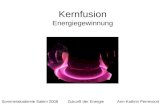 Kernfusion Energiegewinnung Sommerakademie Salem 2008Zukunft der EnergieAnn-Kathrin Perrevoort.
