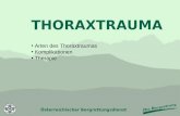 Österreichischer Bergrettungsdienst THORAXTRAUMA Arten des Thoraxtraumas Komplikationen Therapie.