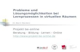 Probleme und Lösungsmöglichkeiten bei Lernprozessen in virtuellen Räumen Projekt be-online Beratung – Bildung - Lernen – Online .