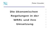 Peter Kessler Die ökonomischen Regelungen in der WRRL und ihre Umsetzung.