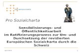 Pro Sozialcharta Sensibilisierungs- und Öffentlichkeitsarbeit im Ratifizierungsprozess zur Um- und Durchsetzung der revidierten Europäischen Sozialcharta.