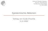 Epistemische Aktionen Vortrag von Guido Poschta 5.12.2002 Seminar Verteilte Kognition bei Prof. Wandmacher Fachbereich Psychologie TU Darmstadt.