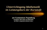 1 Unterrichtsgang Mathematik im Leistungskurs der Kursstufe am Gymnasium Papenburg Schuljahre 2001/2002 und 2002/2003 mit OStR A. Langendörfer und Kurs.